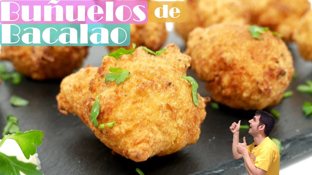 BUÑUELOS DE BACALAO ESPONJOSOS 🍤🐡(FRITOS Receta FÁCIL)🍤🐡