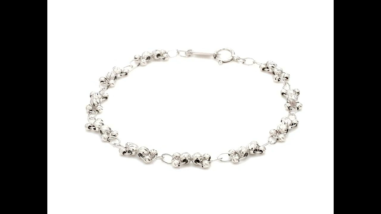 Japanese Platinum Light Weight Bracelet with Diamond Cut Balls  for Women JL PTB 1067 - Jewelove
