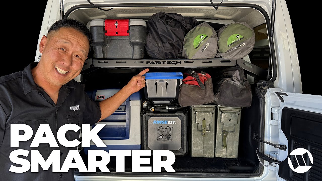 Cargo Rack Shelf for the Back of a Jeep Wrangler JL that Makes Packing Easier