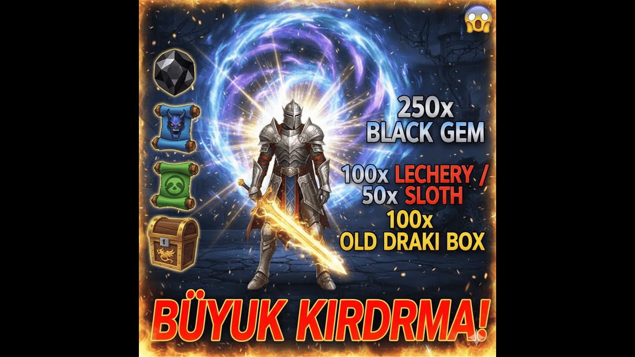 Yayında 250x Black Gem 100x Lechery 100x Old Draki 50x Sloth Kırdım. Çıkanları bastım PANDORA!