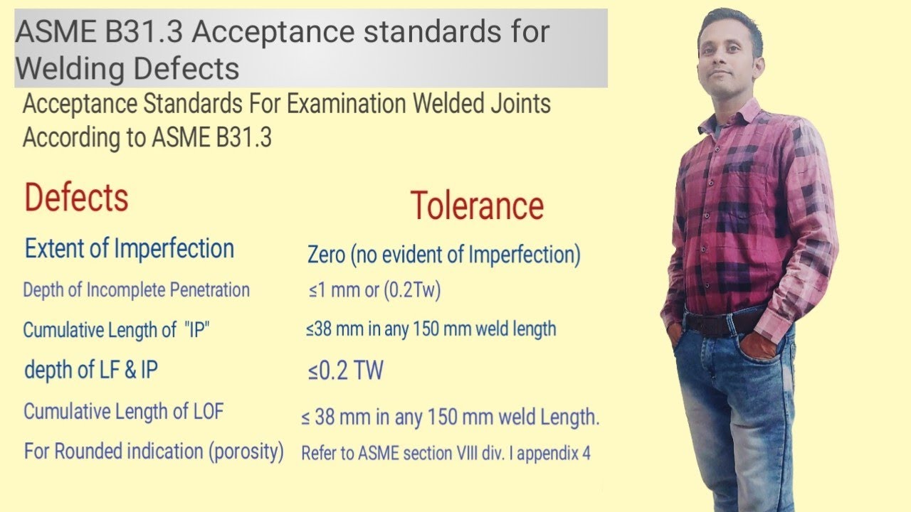 Acceptance standards weld defects|ASME B31.3|@TechnicalSanjayRefinery|Gopalganj