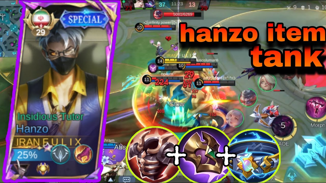 هانزو ولی این سری با ایتمای تانک😈👌🏻 موبایل لجندز mobile legends rank hanzo item tank #mobilelegends