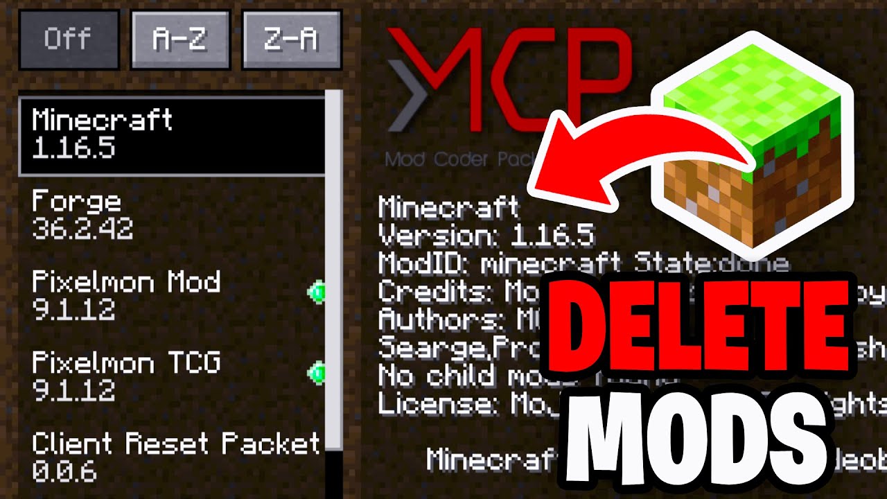 Как удалить моды в Minecraft! &mdash; Удаление модов
