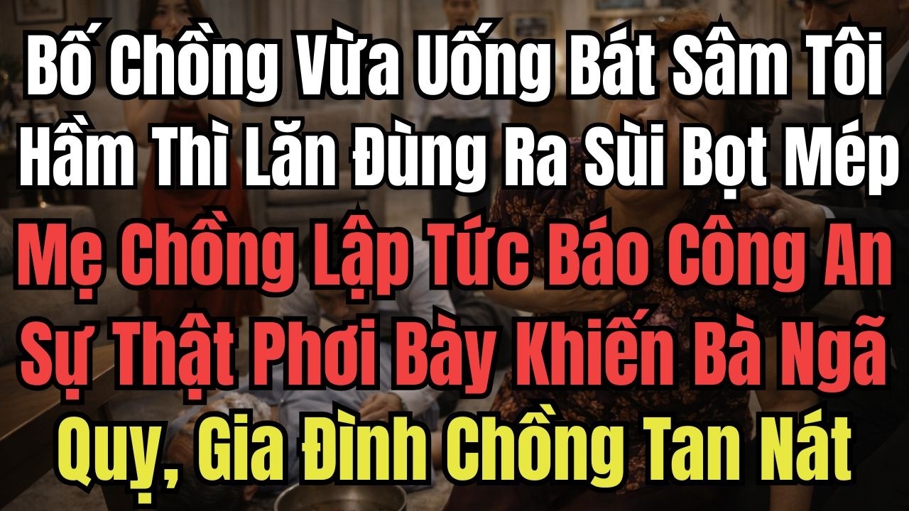 Bố Chồng Vừa Uống Bát Sâm Tôi Hầm Thì Lăn Đùng Ra Sùi Bọt Mép, Mẹ Chồng Lập Tức Báo Công An, Sự Thật