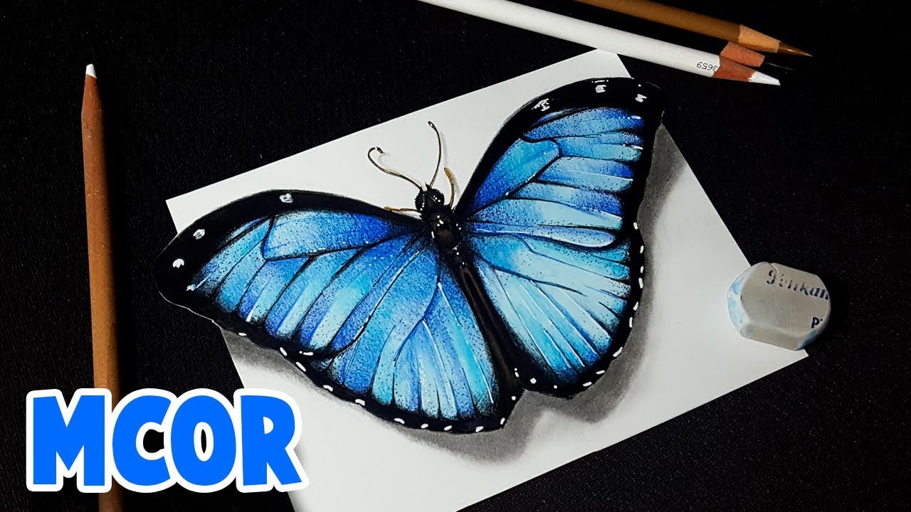 Como Dibujar una Mariposa Realista en 3D | Mensaje