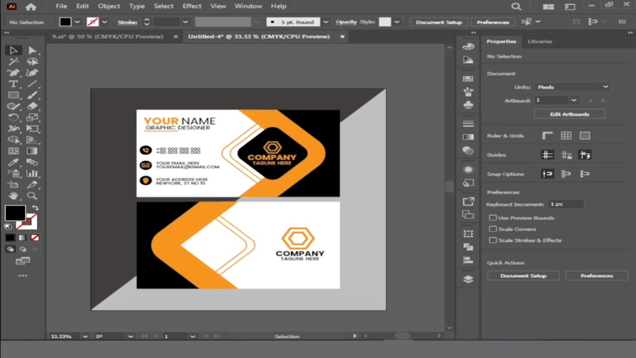Stylish Business Card Design | Adobe Illustrator Tutorial