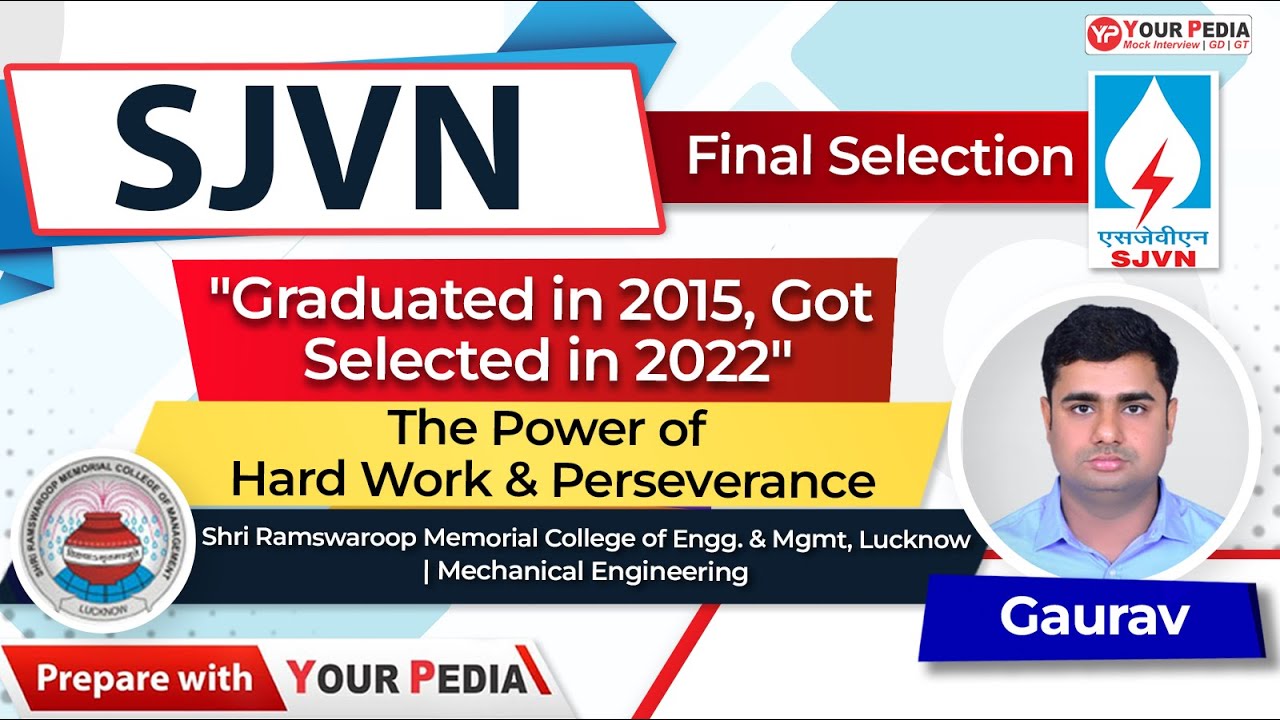 SJVN offers wonderful professional career and it is in expansion mode | ME | Final selection Gaurav