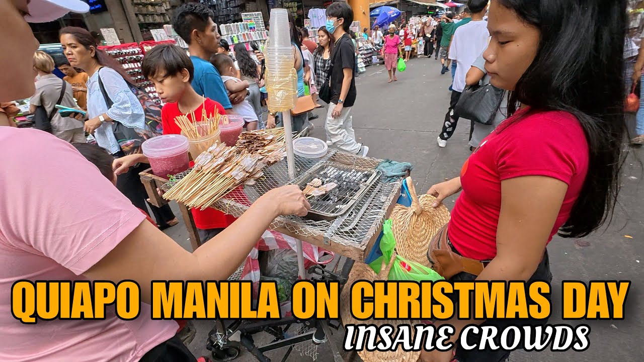 Quiapo MANILA CHRISTMAS DAY CROWD! This scene can only be seen in the Philippines [4k] walking tour 