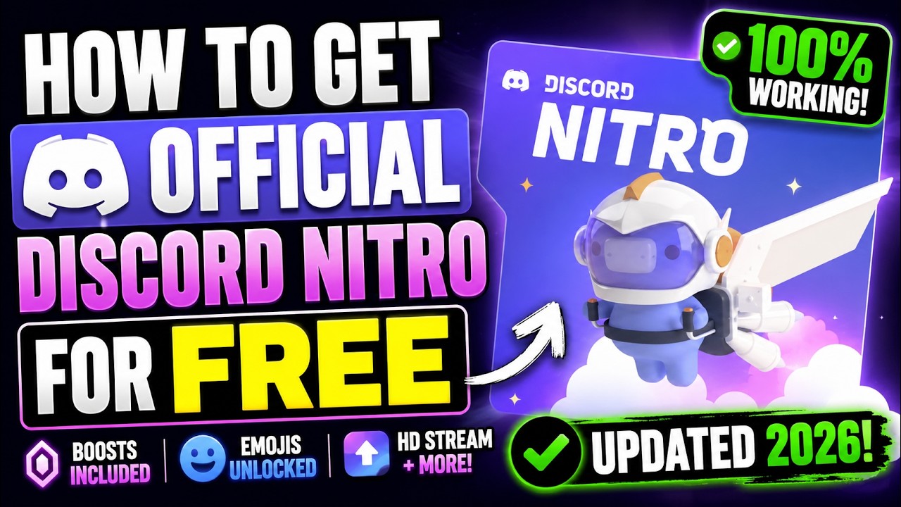 HOW TO GET OFFICIAL DISCORD NITRO FOR FREE | UPDATED 2026 | 100% WORKING!