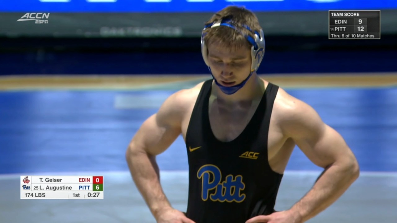 174lbs Luca Augustine (Pitt) vs Tate Gaiser (Edinboro)