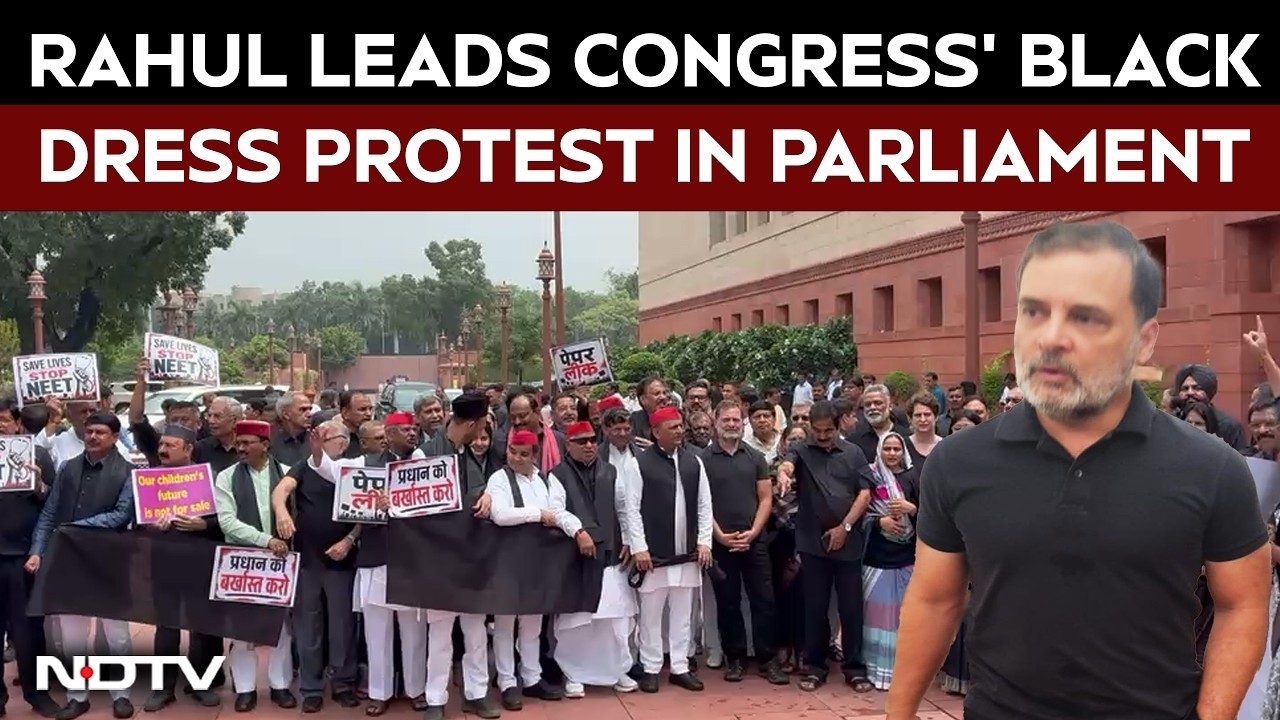 Congress Protest LIVE | Parliament Protest LIVE | Rahul Gandhi | Opposition Black Protest | NEET
