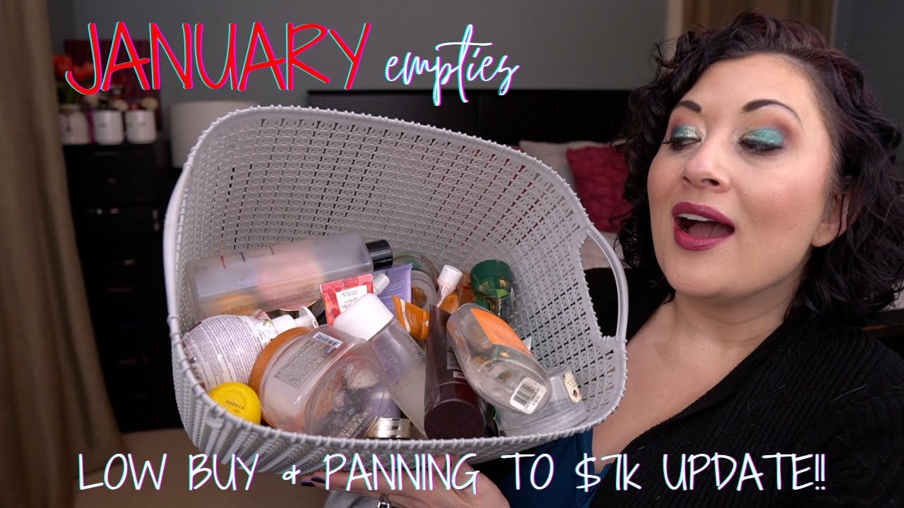 January 2023 Empties, Low Buy & $7k Update! Makeup, Skincare and Body Care w/ Mini Reviews!