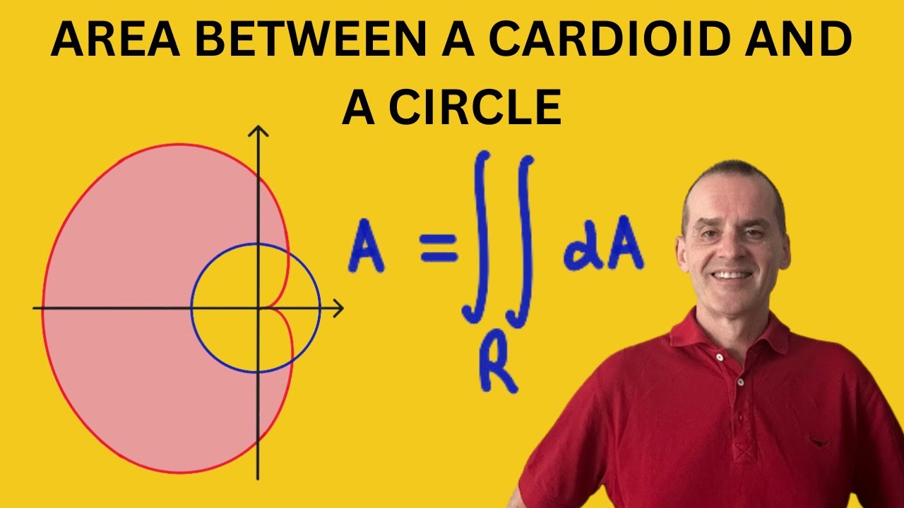 How to find the area between a cardioid and a circle bounded by a polar curve | double Integration