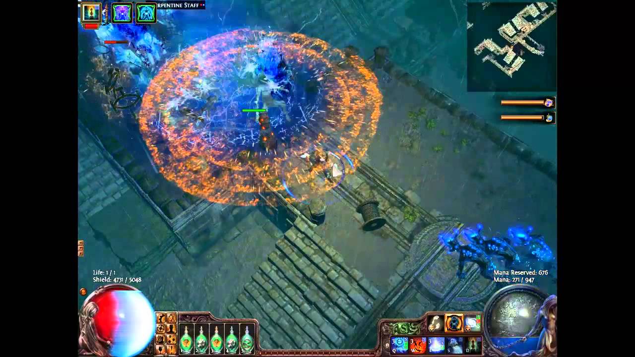 Path of Exile - Cast on Crit Storm Call demonstration.