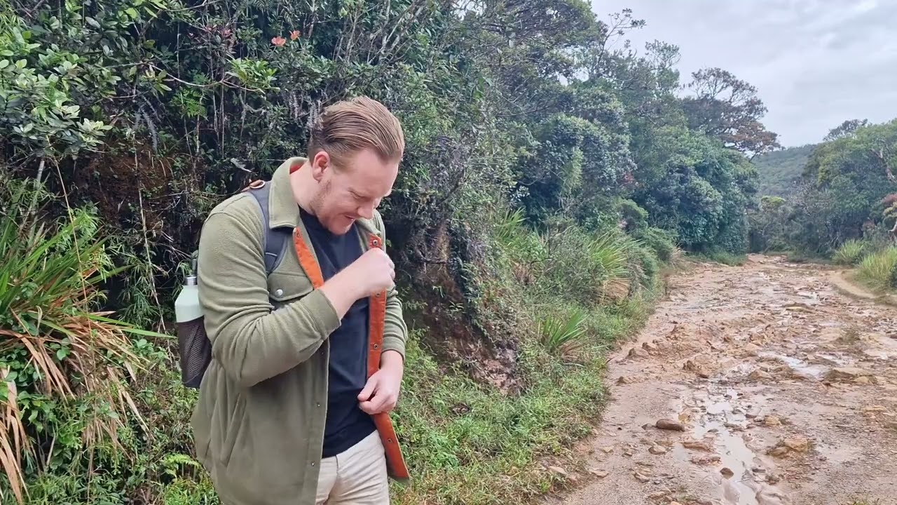 My godson, James, giving a geology lesson at Horton Plains National Park.