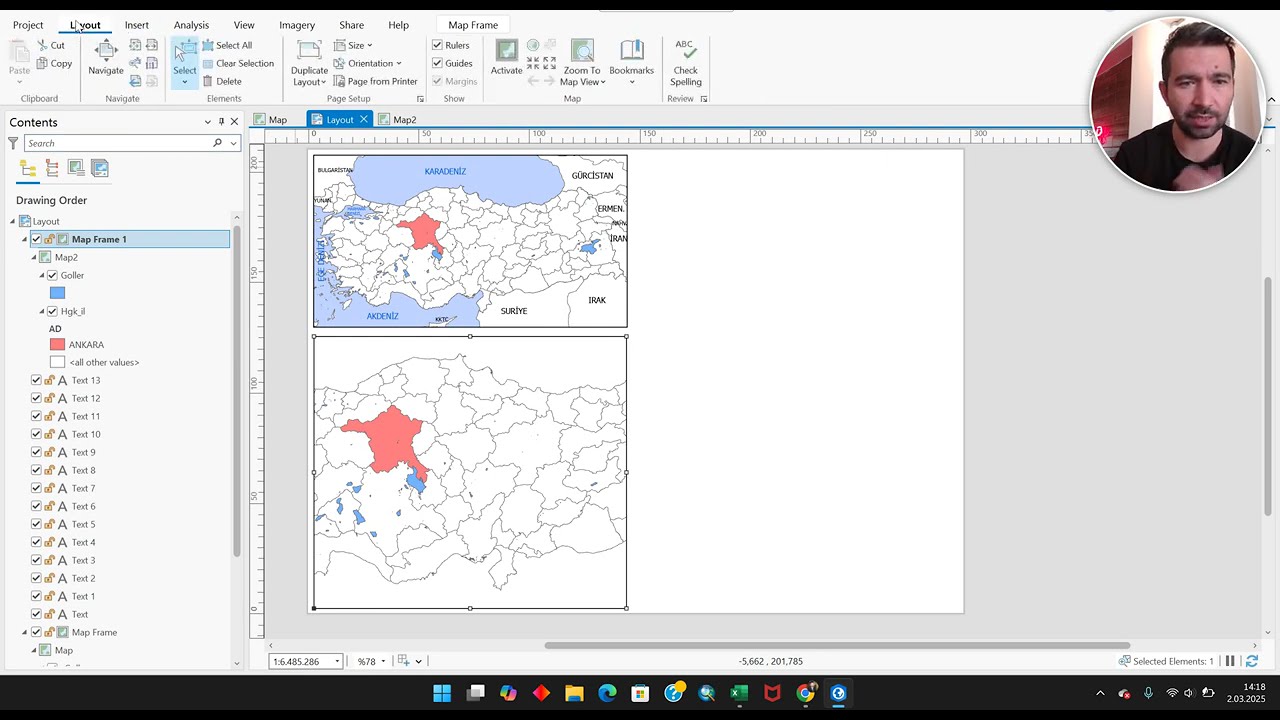 Arcgis Pro lokasyon haritası