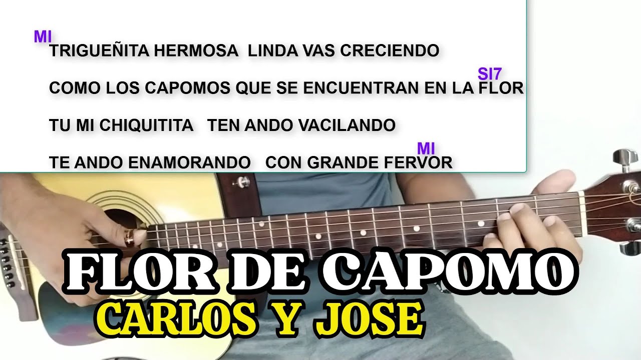 Como tocar FLOR DE CAPOMO en guitarra tutorial acordes