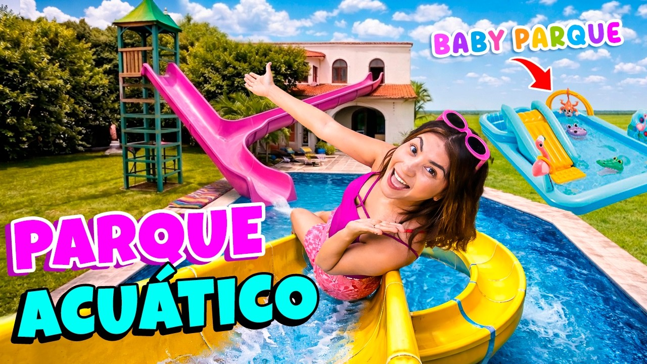 💦 Hice un PARQUE ACU&Aacute;TICO en MI CASA &iexcl;Con Toboganes y ESPUMA! 🛝 🫧 Zona de beb&eacute;s!