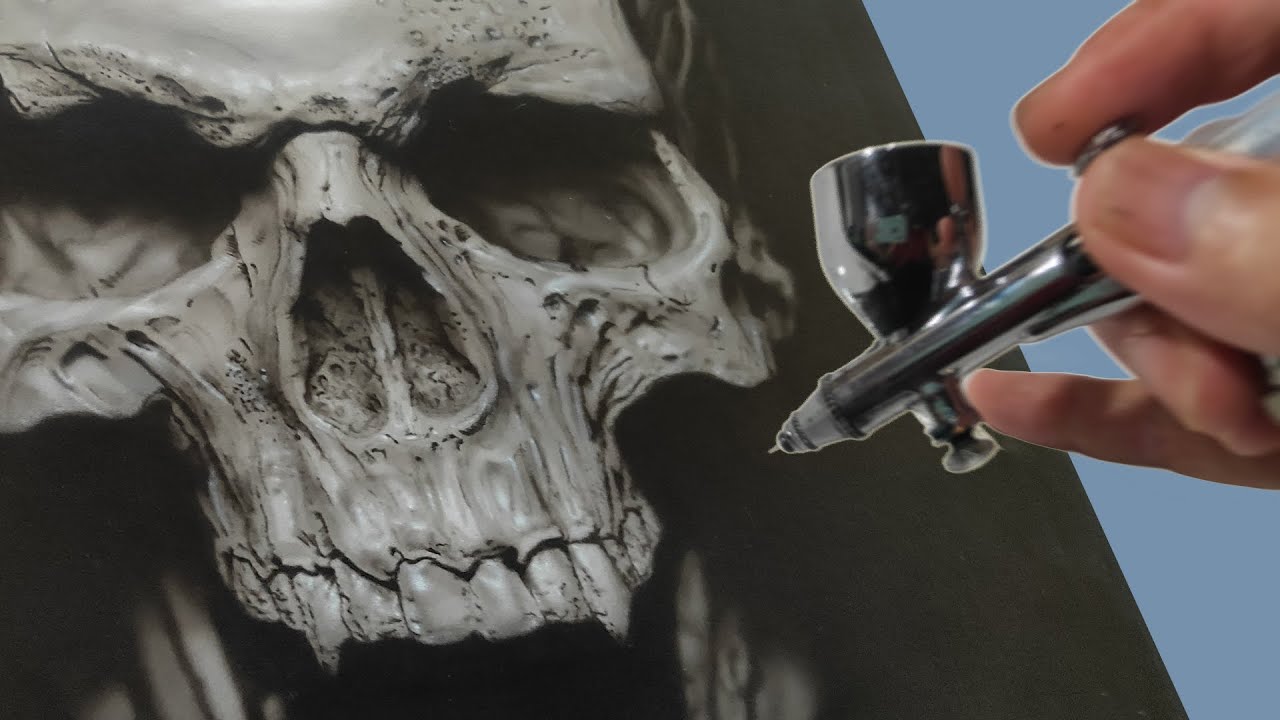 100% Freehand Airbrush The Wicked Skull | Realistic Airbrush Painting