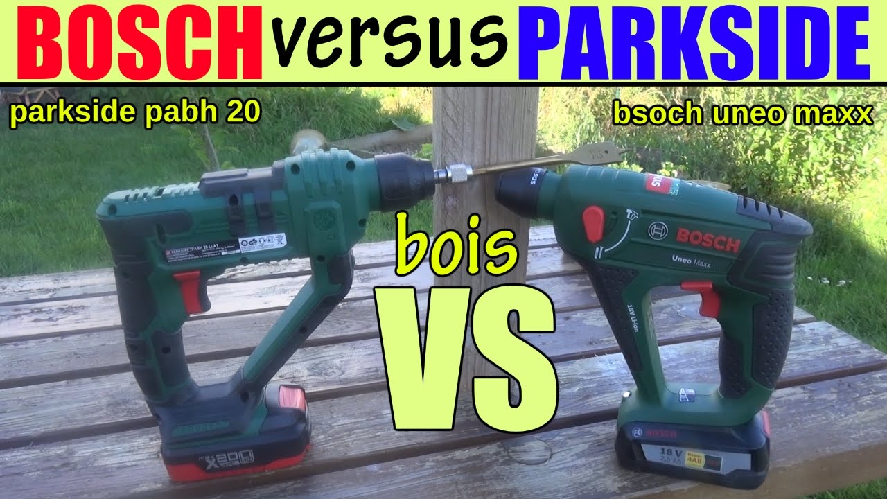 bosch uneo maxx versus parkside pabh 20 lidl test bois wood