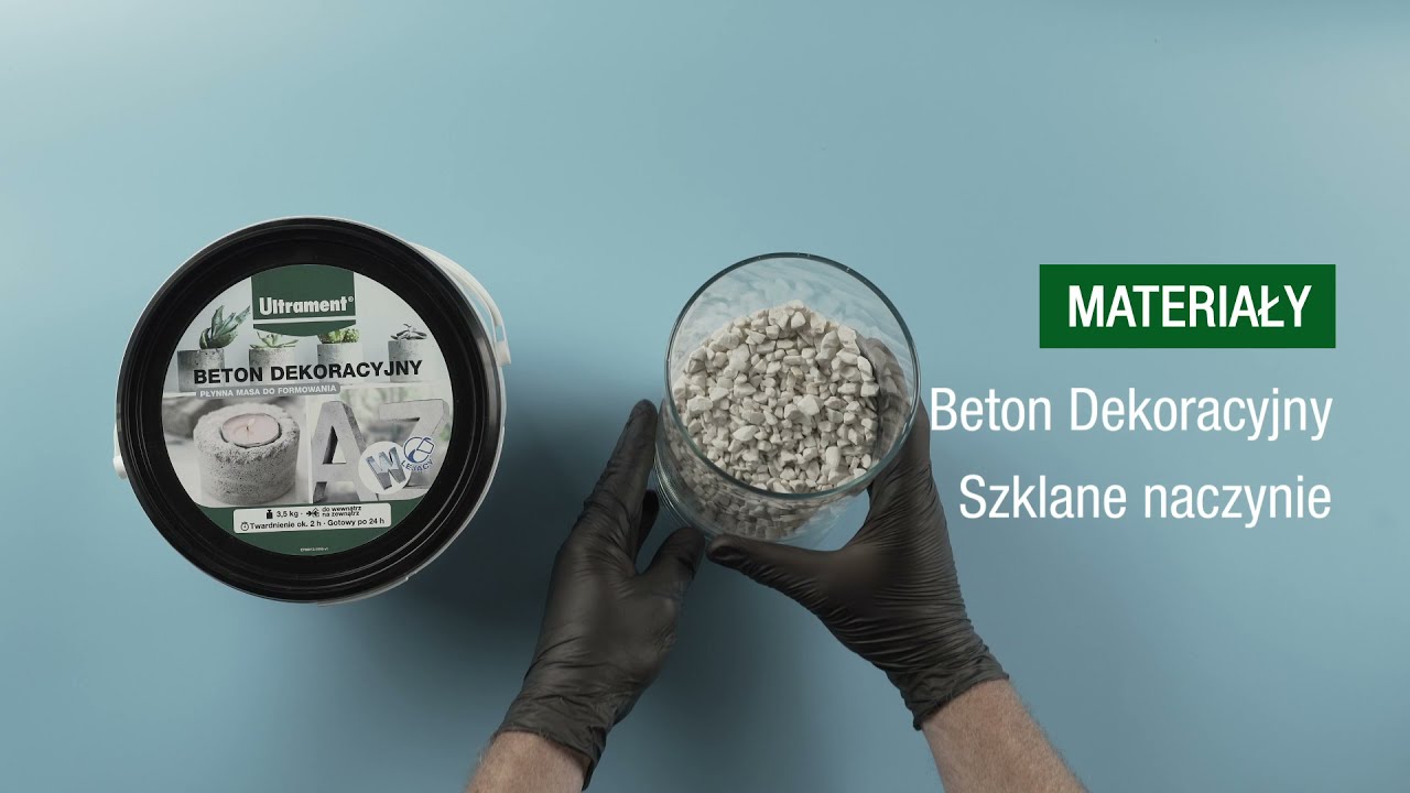 Betonowy świecznik z kloszem - dekoracje z betonu - zrób to sam