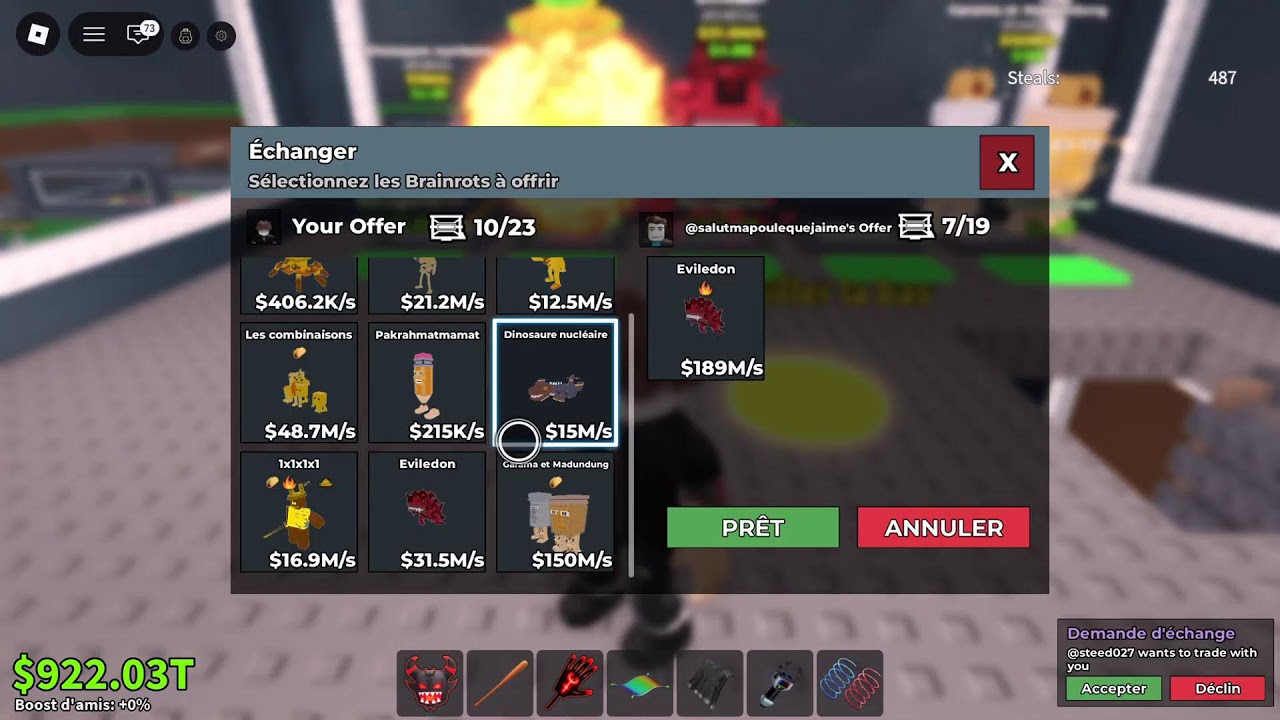 live fr chill je trade steal a brainrot  !! Avec frere !!!