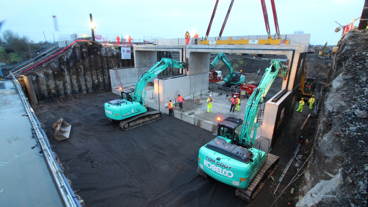 New underbridge installed for road bypass under rail line in one weekend