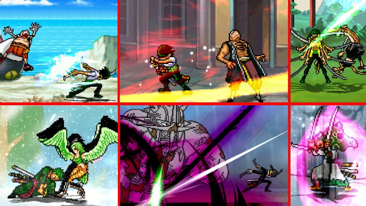 ALL ZORO FIGHTS AND ALL KNOCKOUTS IN ONE PIECE - MUGEN