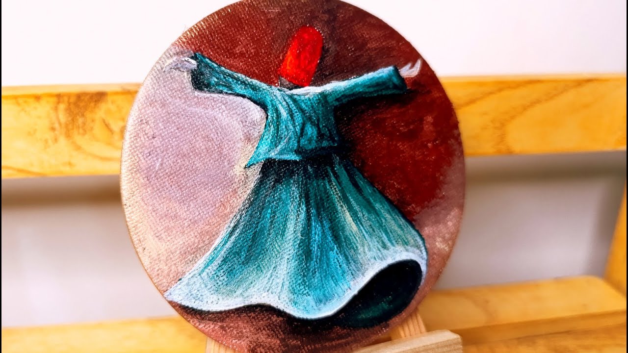 Sufi Painting on Canvas | Step-by-Step Tutorial for Beginners (Calming Islamic Art)
