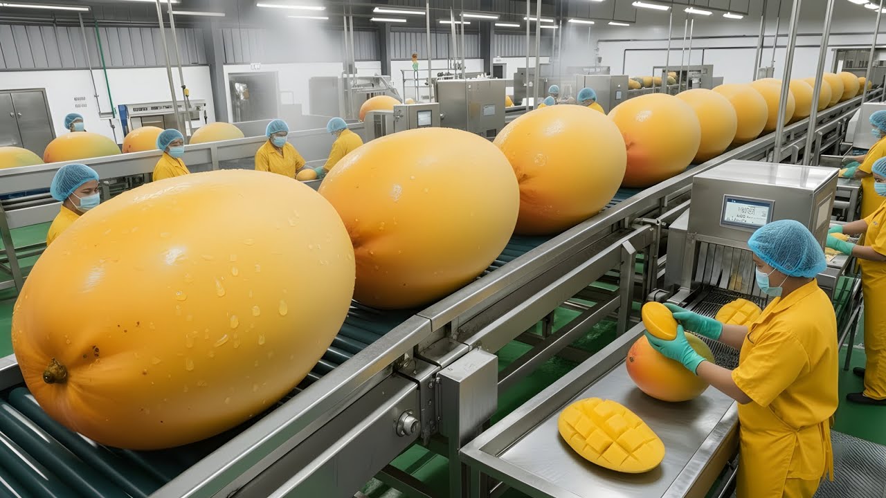 Inside a Modern Green Mango Factory 🍋  From Raw Mangoes to Sour Paste Full Process