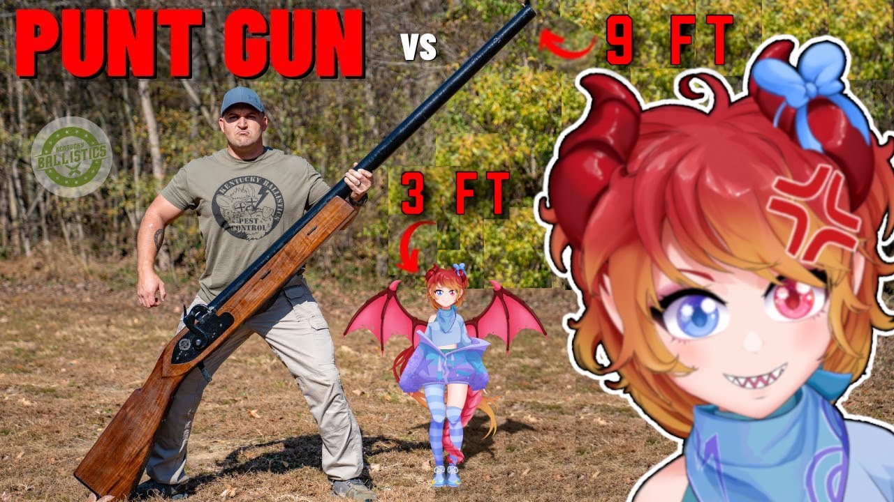 ADHD Vtuber Meets The Punt Gun |  Biggest Shotgun Ever! Kentucky Ballistics Reaction