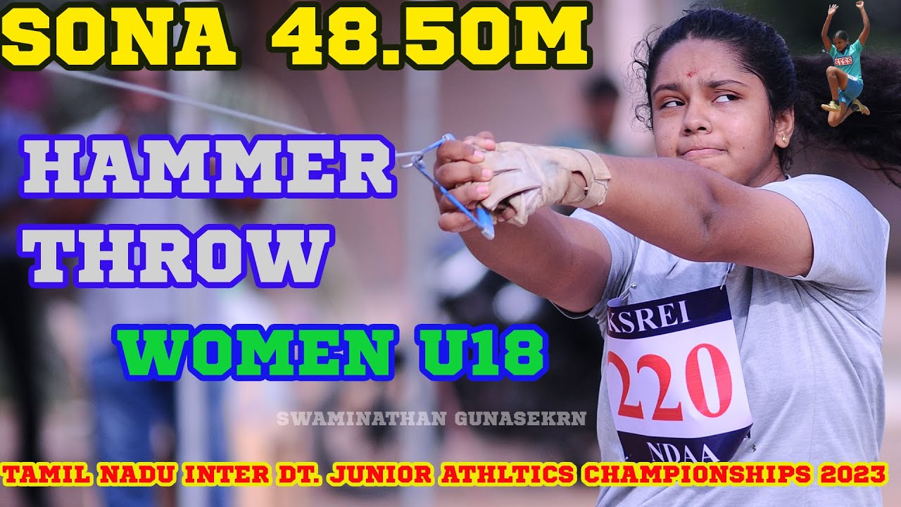 Hammer throw sona takes the gold  || Tamil Nadu Inter District Junior Athletics Championships 2023
