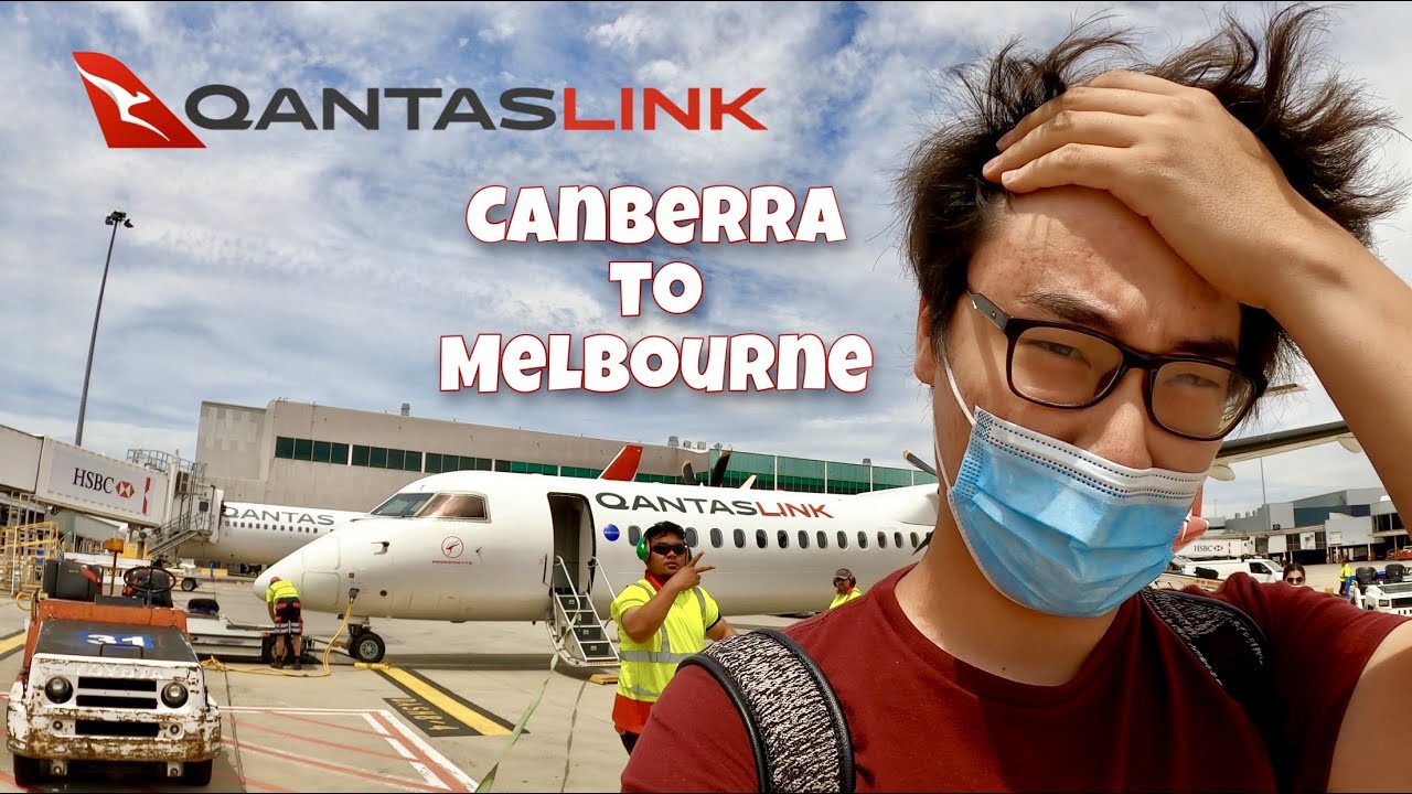 QantasLink Dash 8-400 Canberra to Melbourne Flight Review - Canberra Airport's busiest route!