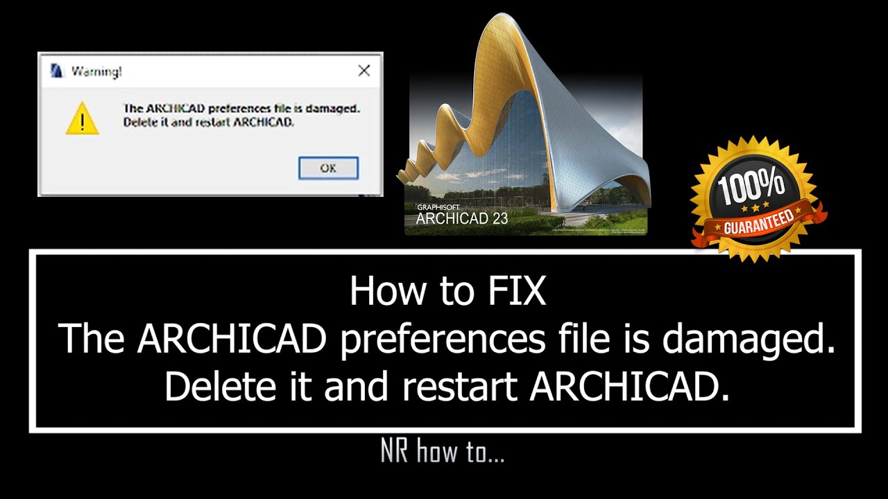 How to FIX. The ARCHICAD preferences file is damaged. Delete it and restart ARCHICAD #archicad