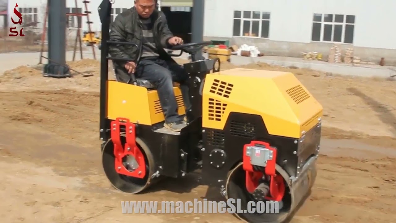 😀 ride on vibratory drum roller working | how to operate a double drum roller