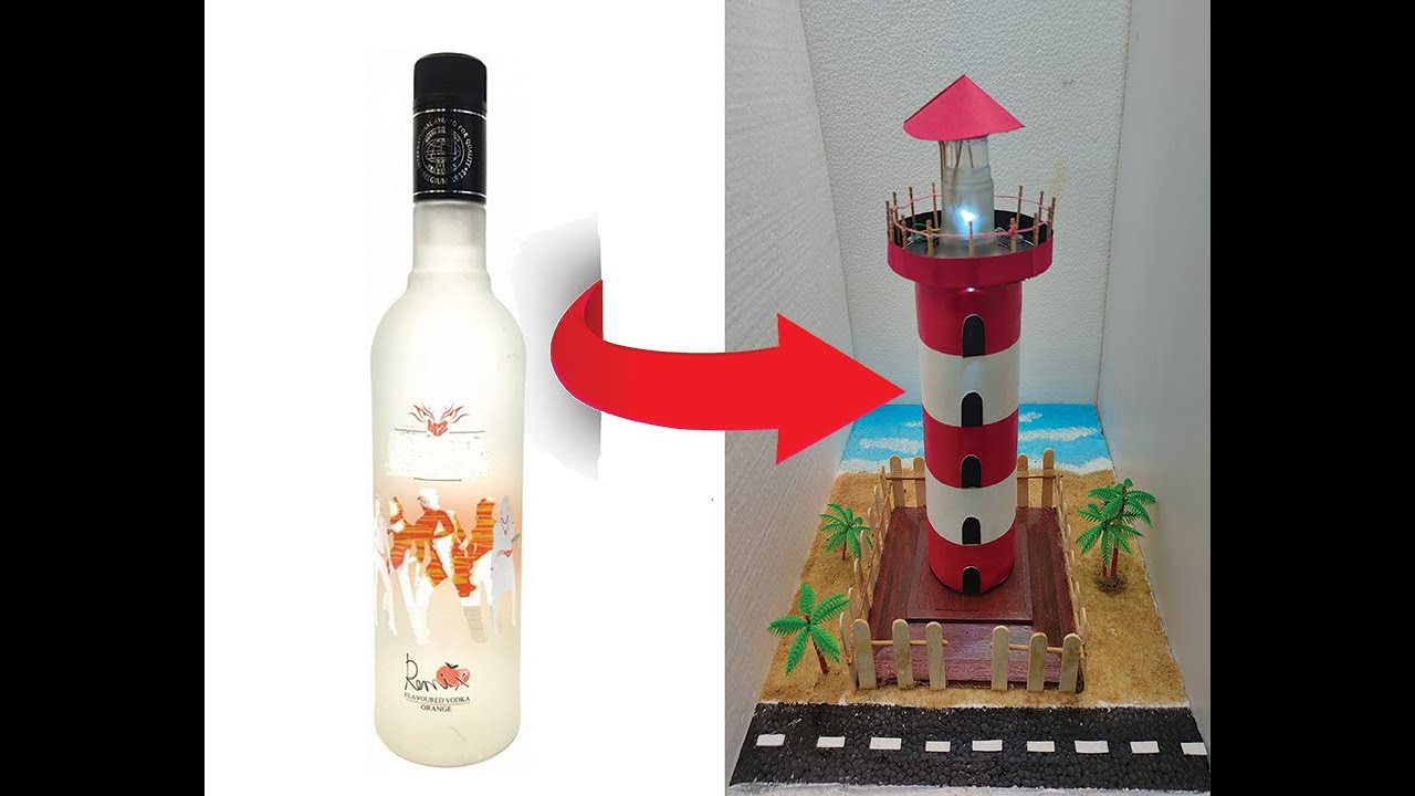 DIY, How to Turn Old bottle into Lighthouse