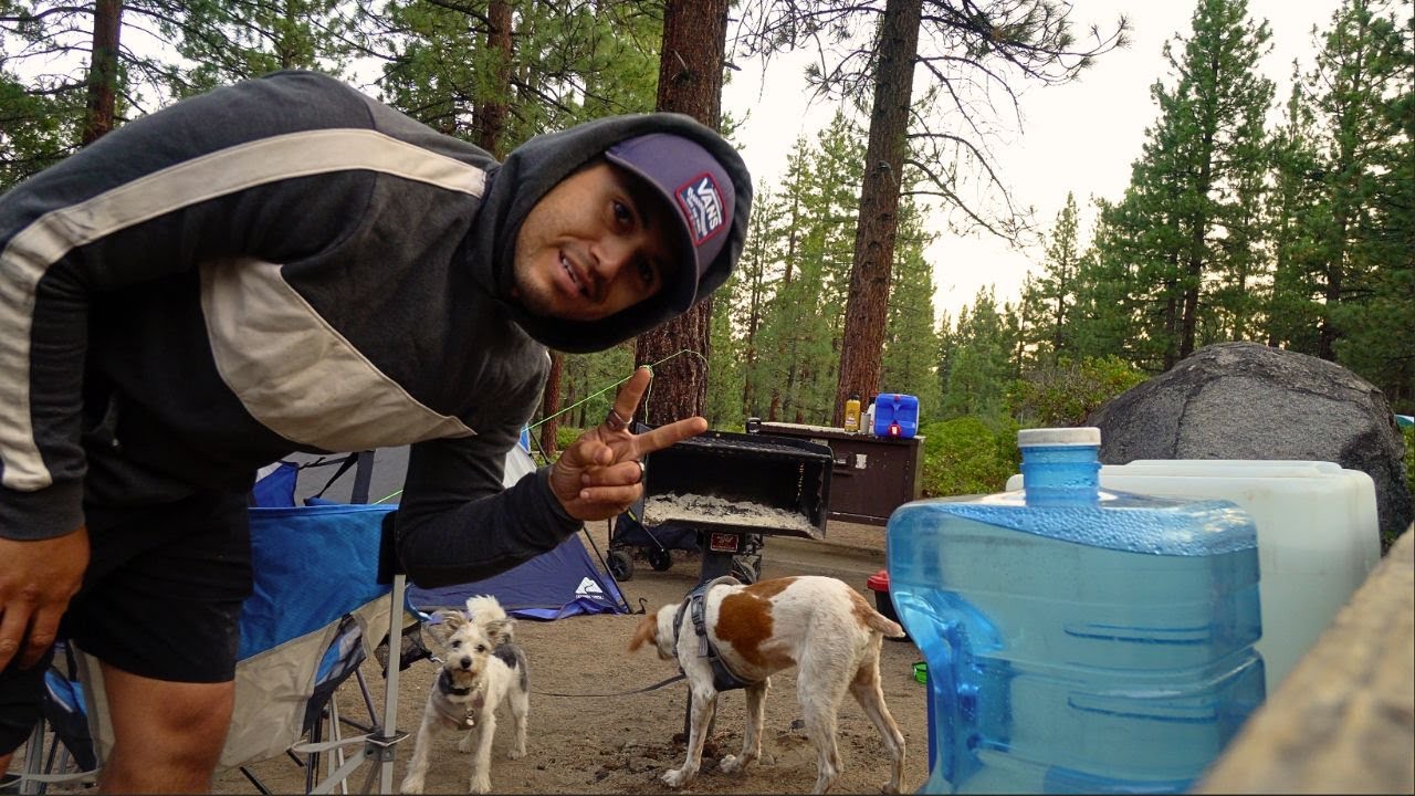 Camping With My Wife And 2 Dogs | First Time Camping In Lake Tahoe | Zephyr Cove RV & Campground |