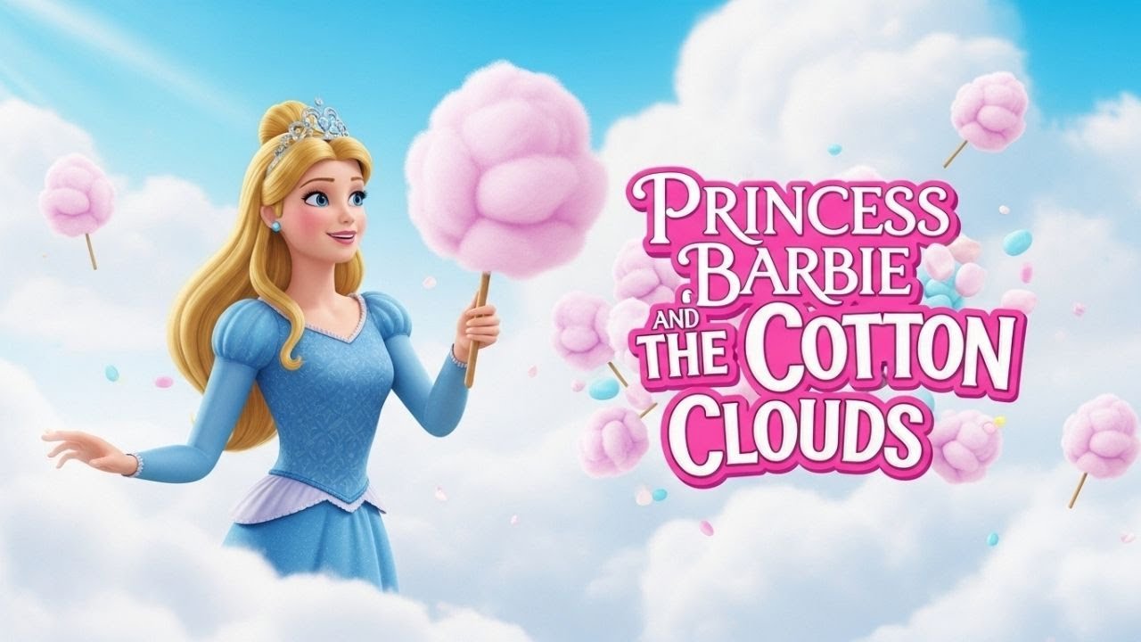 Princess Barbie and the Cotton Candy Clouds - Bedtime Kids Stories - Barbie Stories For Kids