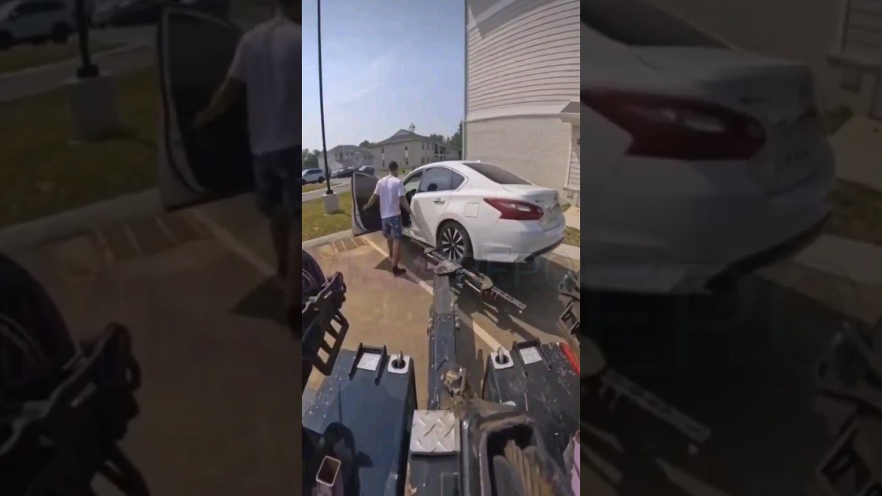 Repo truck shows up car ends up Destroyed 🤯 #repo #repossession #shorts