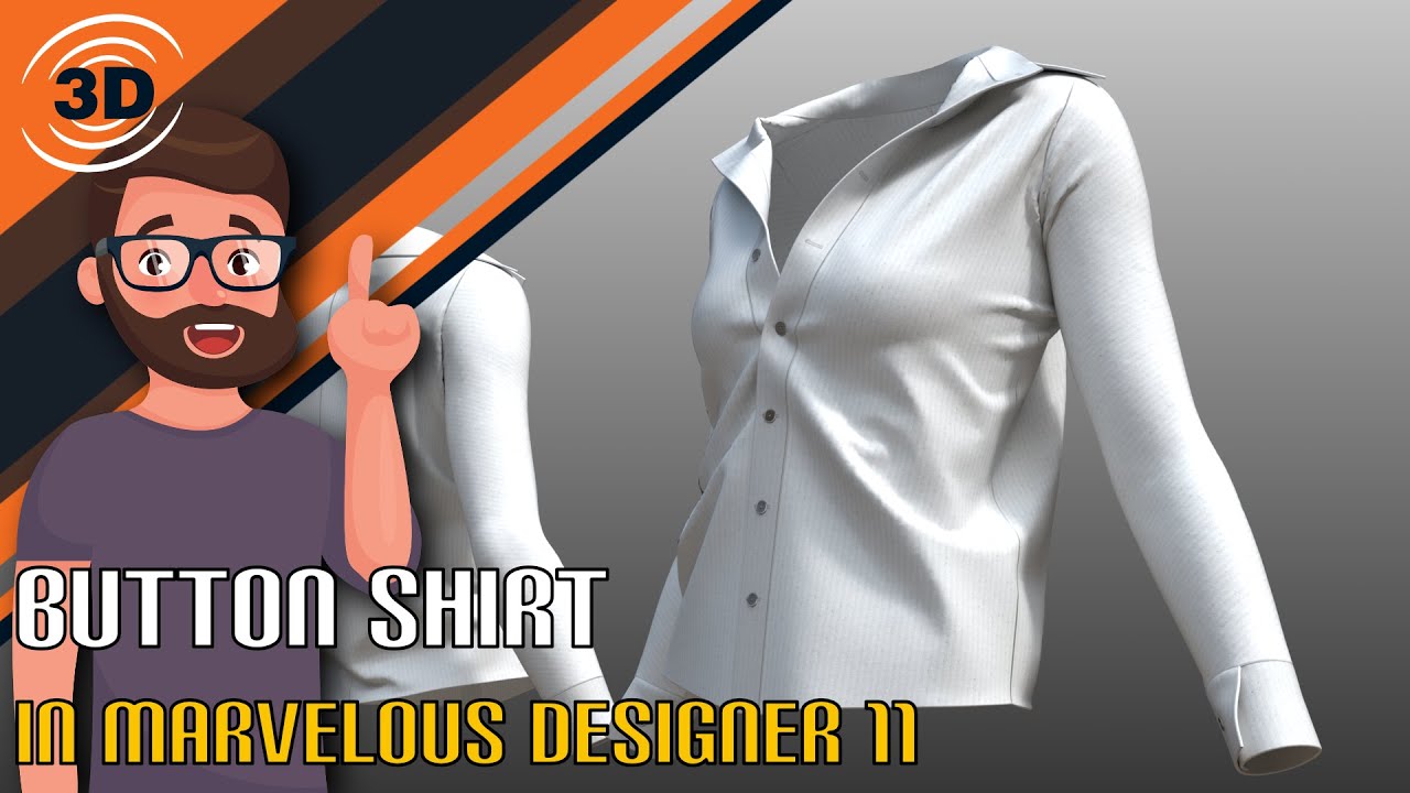 Урок по пошиву рубашки на пуговицах для начинающих от Marvelous Designer 11