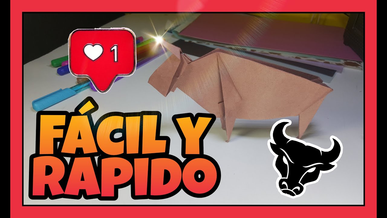 🔥Como Hacer un TORO DE PAPEL facil【PASO PASO】3D ORIGAMI &iexcl;Super Facil!