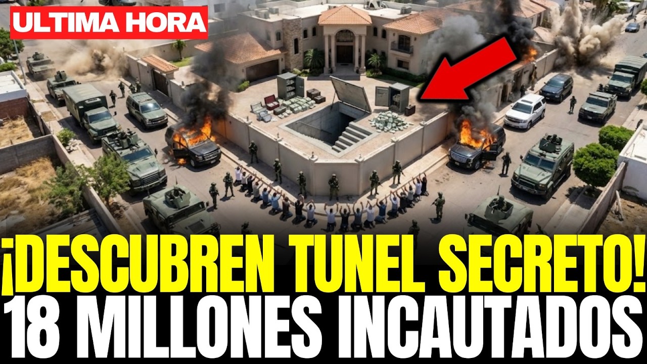 DESCUBREN TÚNEL bajo MANSIÓN NARCO en CULIACÁN con 23 FUGITIVOS y $18 MILLONES