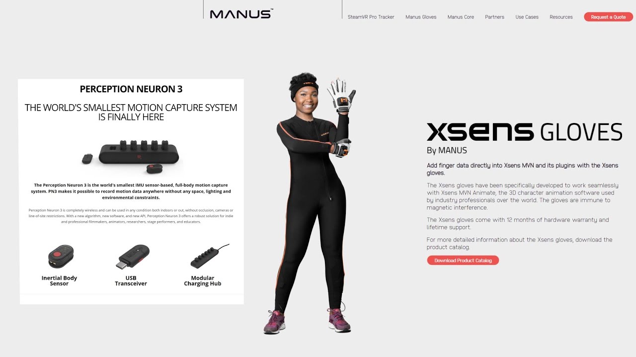 Perception Neuron 3 + Xsens Gloves by Manus