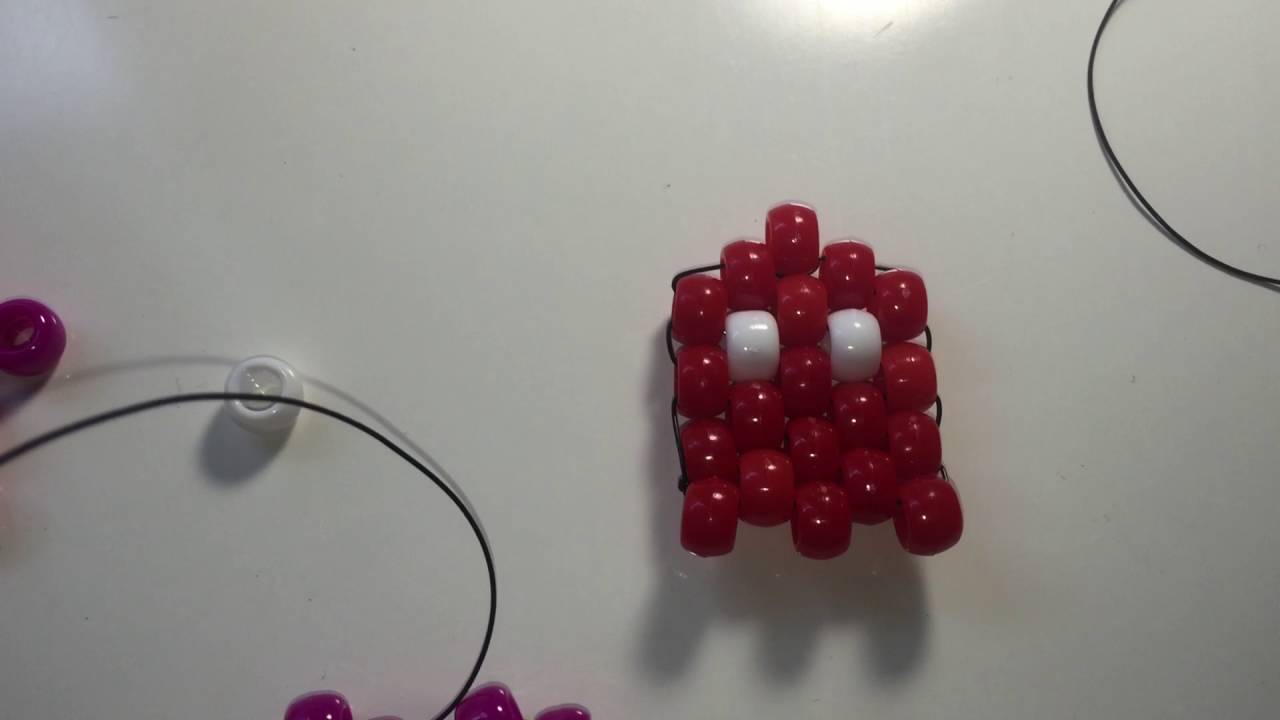 Easy beaded pacman ghost tutorial