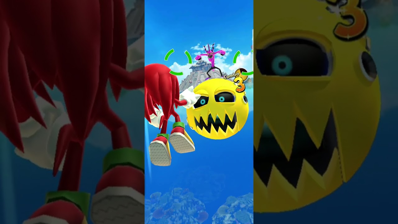Knuckles defeated two boss fight .(Sonic Dash).