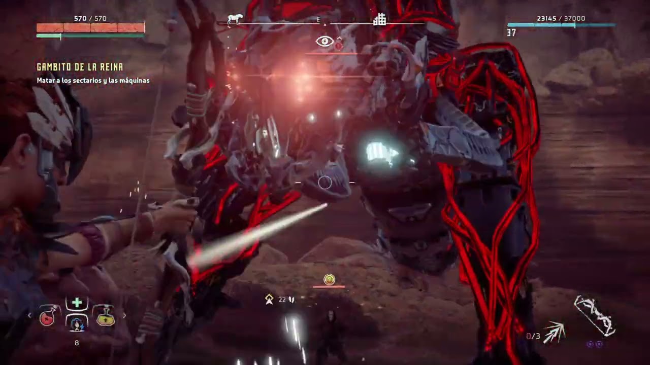 Horizon Zero Dawn: Alloy vs Atronador corrompido Lvl 37