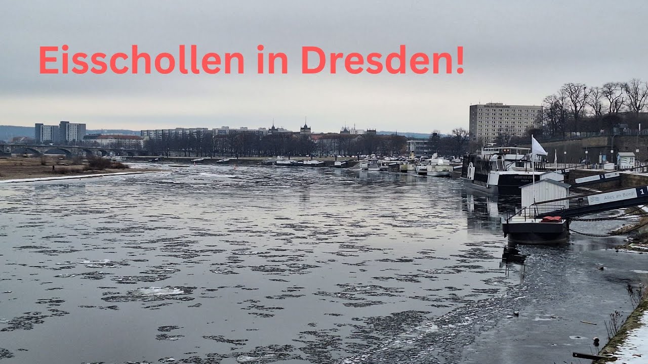 Erste Eisschollen auf der Elbe in Dresden! #Dresden #Winter #Eisschollen #Elbe