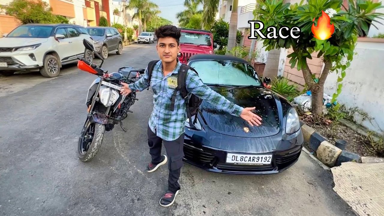 New supercar Vs bike race 🔥, lekin bike khrab hogyi 😢