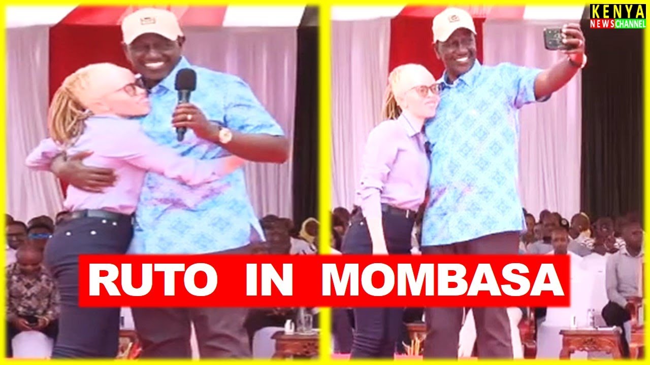 Женщина из поколения Z в восторге от второй встречи с Руто в Момбасе во время распределения средс...