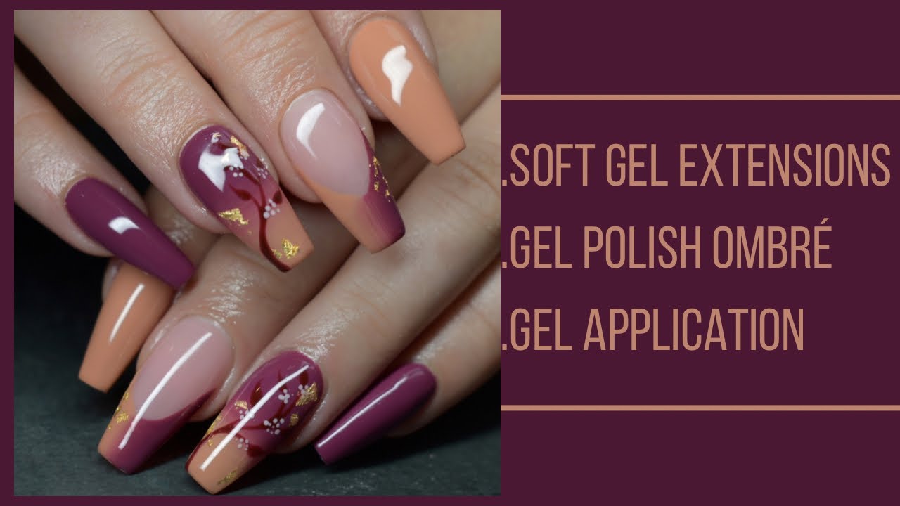 Soft gel extensions with a gel polish design